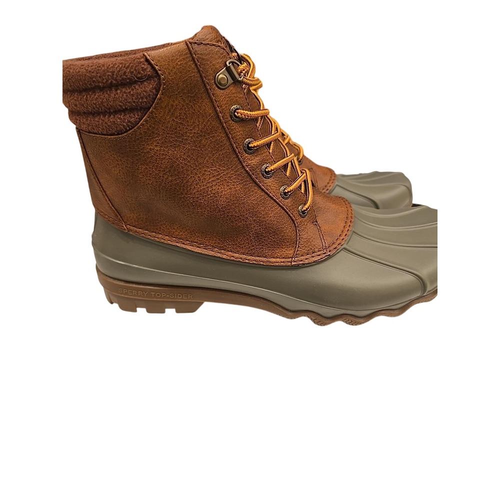 Sperry Avenue Duck Synth Boots Mens 12 Tan Olive Water Resistant STS23429